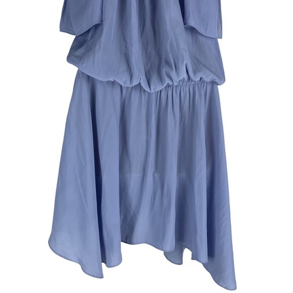 Ramy Brook Eileen Cold Shoulder Satin Mini Dress Light Blue Size S - Picture 10 of 12